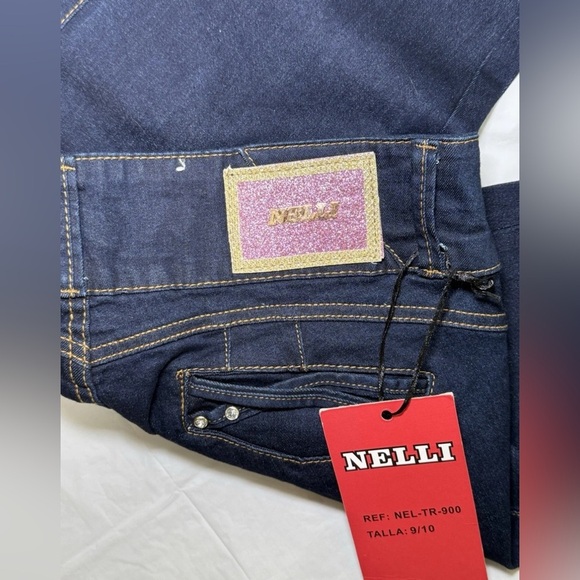 NWT Nelli Denim Jeans 9/10 Tall Skinny Bling Sparkly Dark Wash Pants 30x32 - Picture 7 of 10